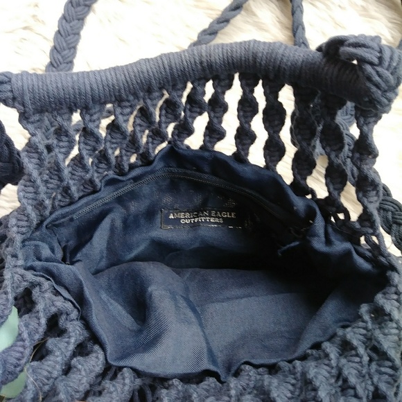 Navy Blue Boho Crochet Bag - Picture 3 of 3